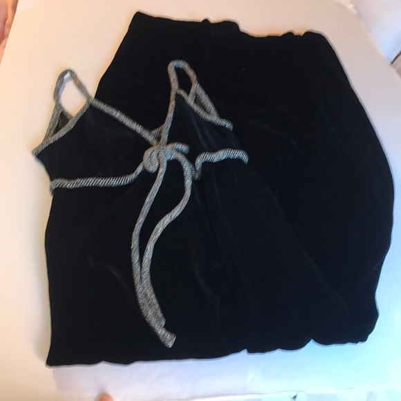 True Vintage Velvet Maxi Long Dress Prom Formal Old Hollywood Full Black Gown - Picture 11 of 12